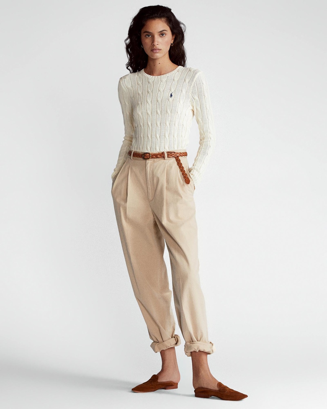 Slim Fit Cable-Knit Sweater