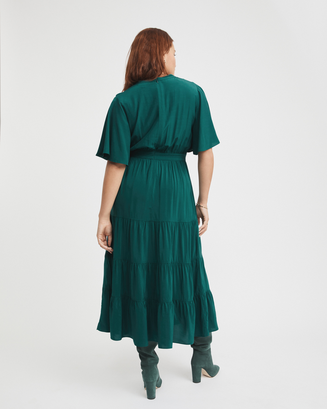 Viscose Flutter Sleeve Dress
