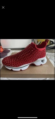 Christian Louboutin Donna Sock Metal Spike Neoprene Sneaker Size 