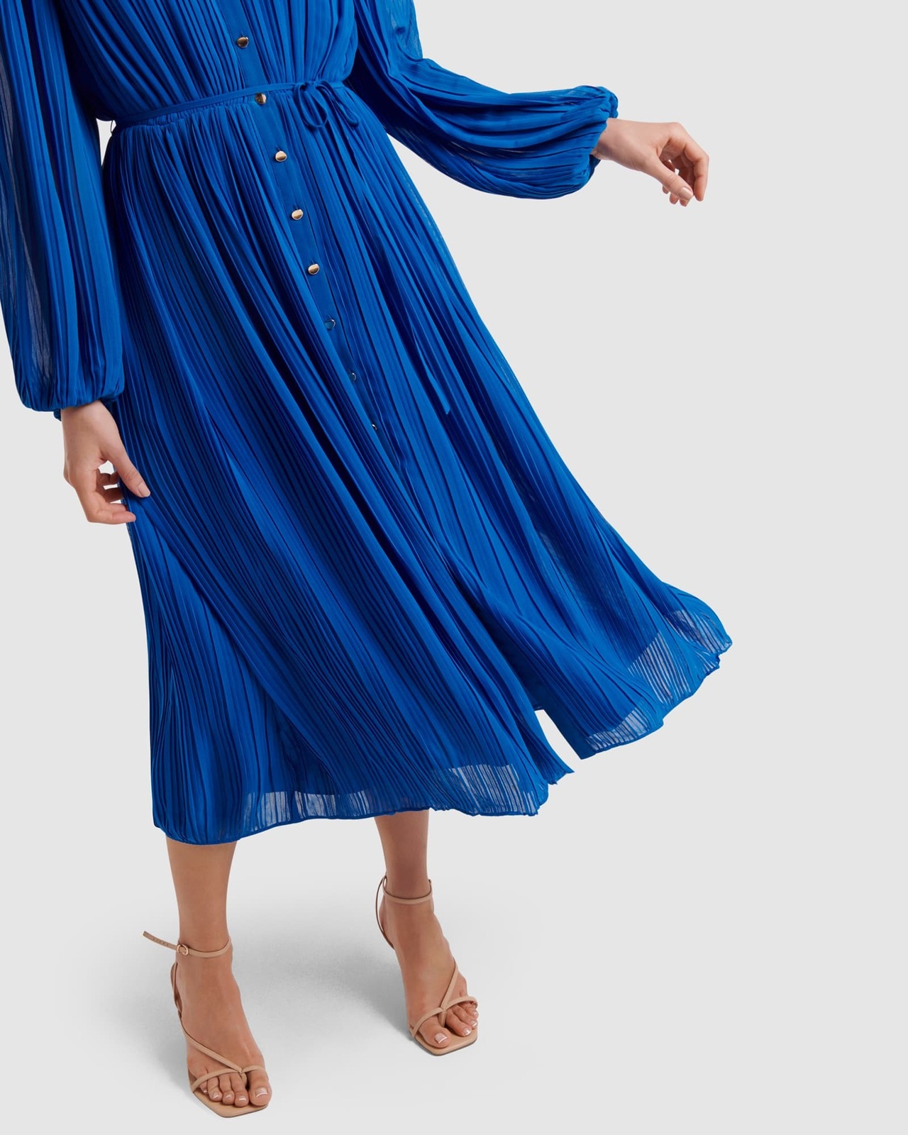 Logan Pleated Shirt Midi Dress