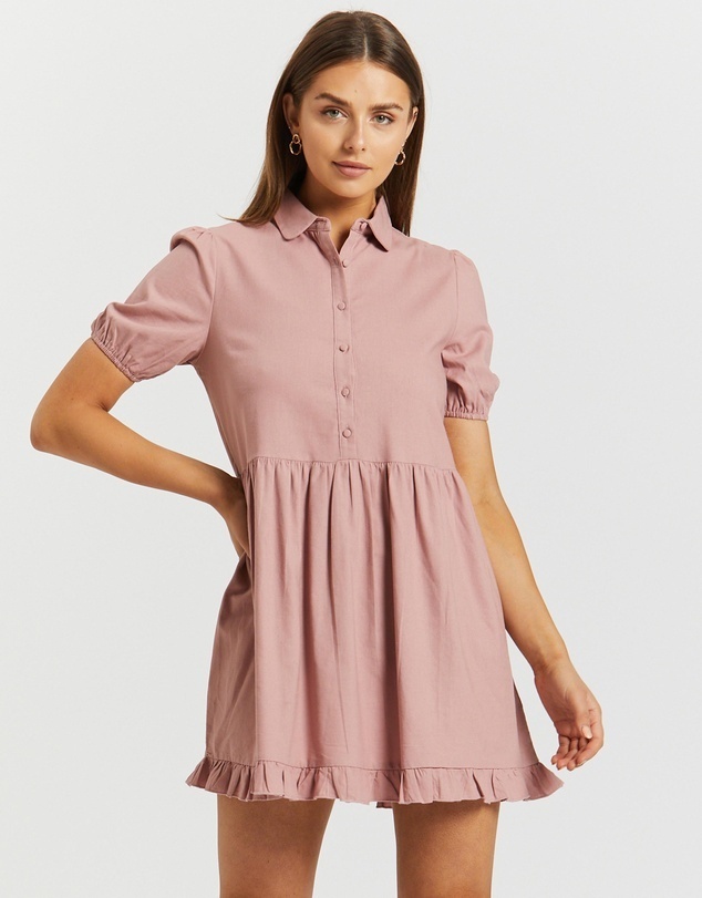 Darcie Button Front Mini Dress Size 8