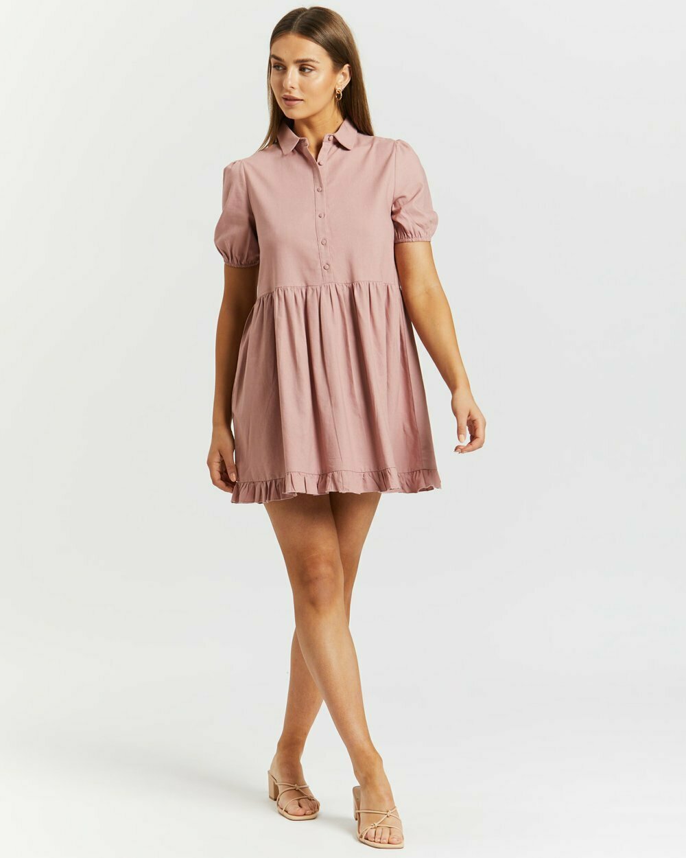 Darcie Button Front Mini Dress Size 8