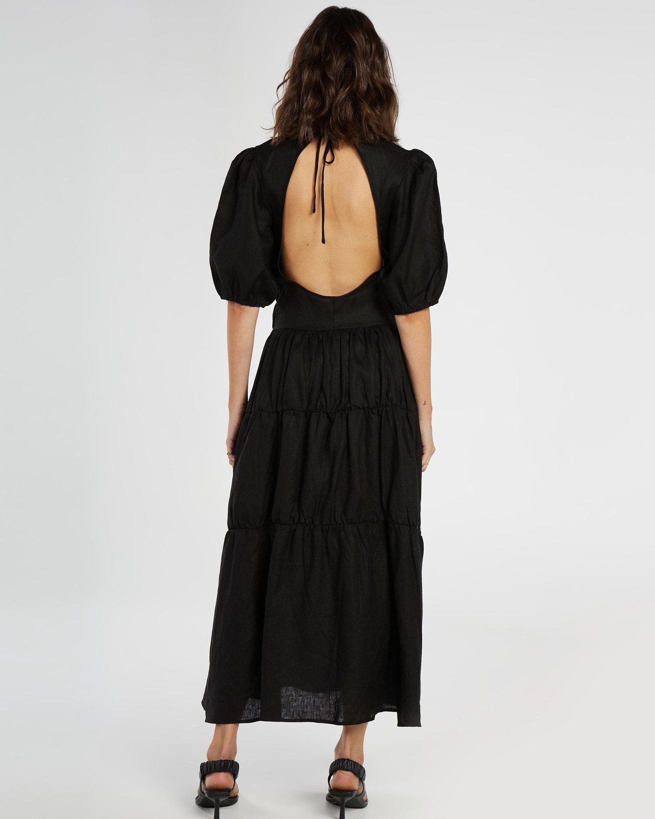 Tiered Linen Midi Dress Size 6 BNWT