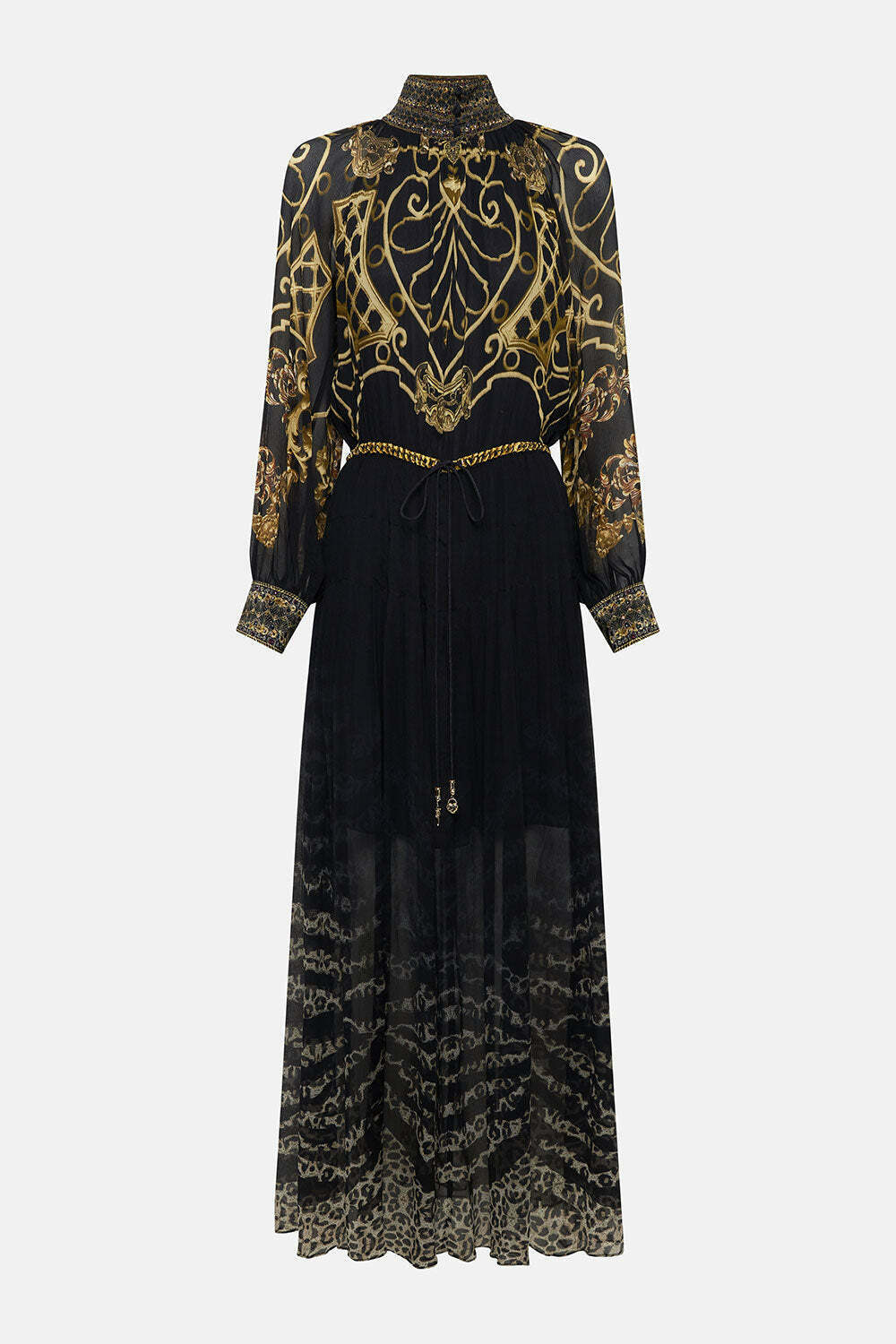 Camilla LONG SLEEVE DRESS WITH COLLAR SHADOWS OF ARMADA Size 10