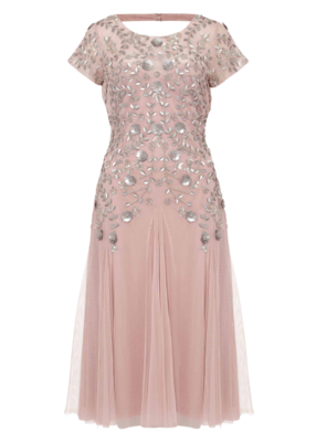 strapless open back dress Puff Sleeve Blazer Dress in Pink main image 1