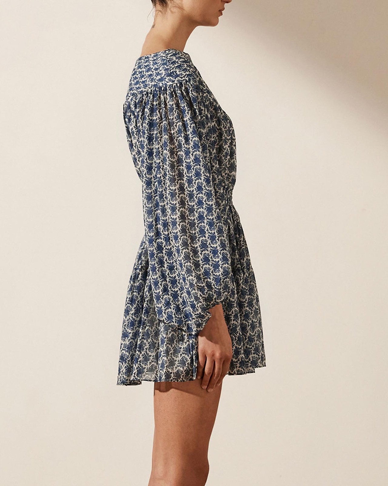 Daniela Pin Tuck Balloon Sleeve Mini Dress