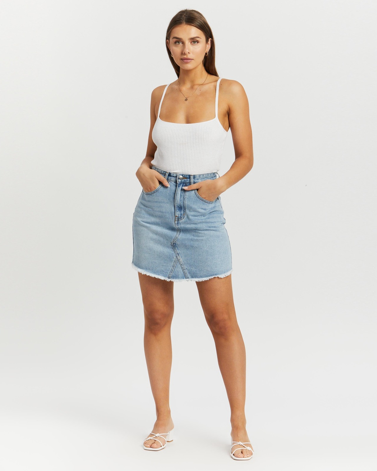 Jade Recycled Cotton Blend Denim Mini Skirt