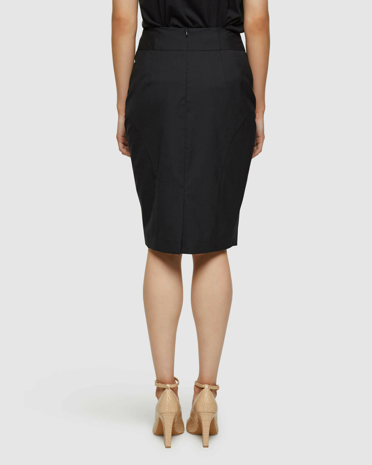 Monroe Wool Stretch Suit Skirt