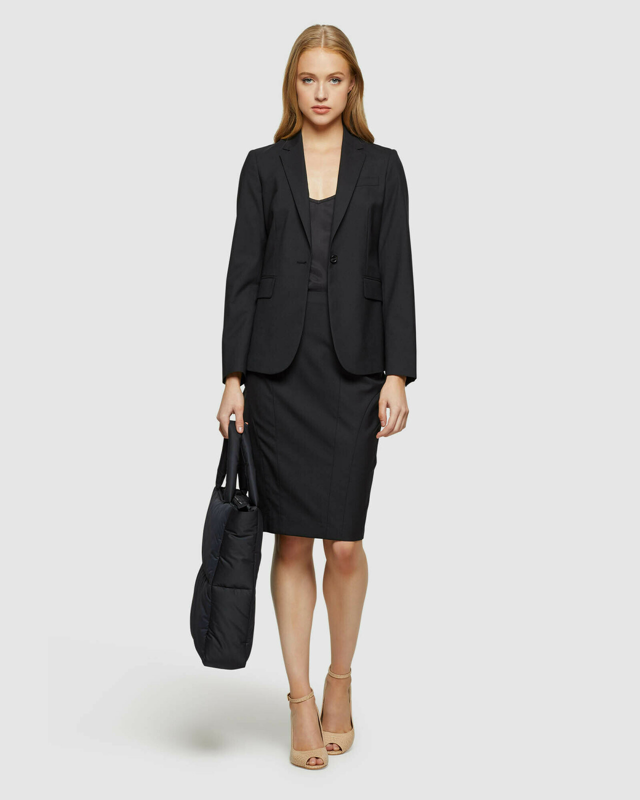 Monroe Wool Stretch Suit Skirt