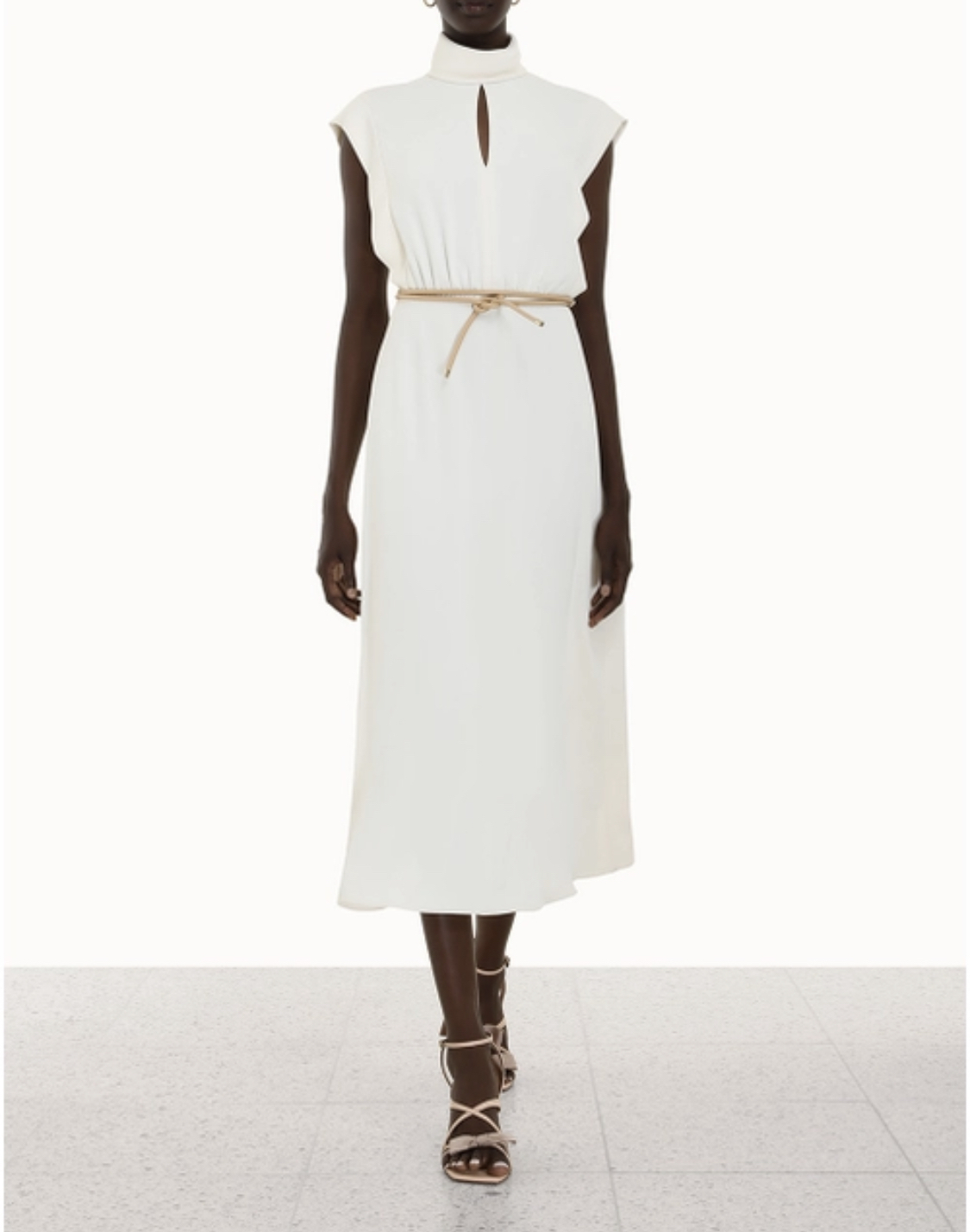 Roll Collar Midi Dress Size 4