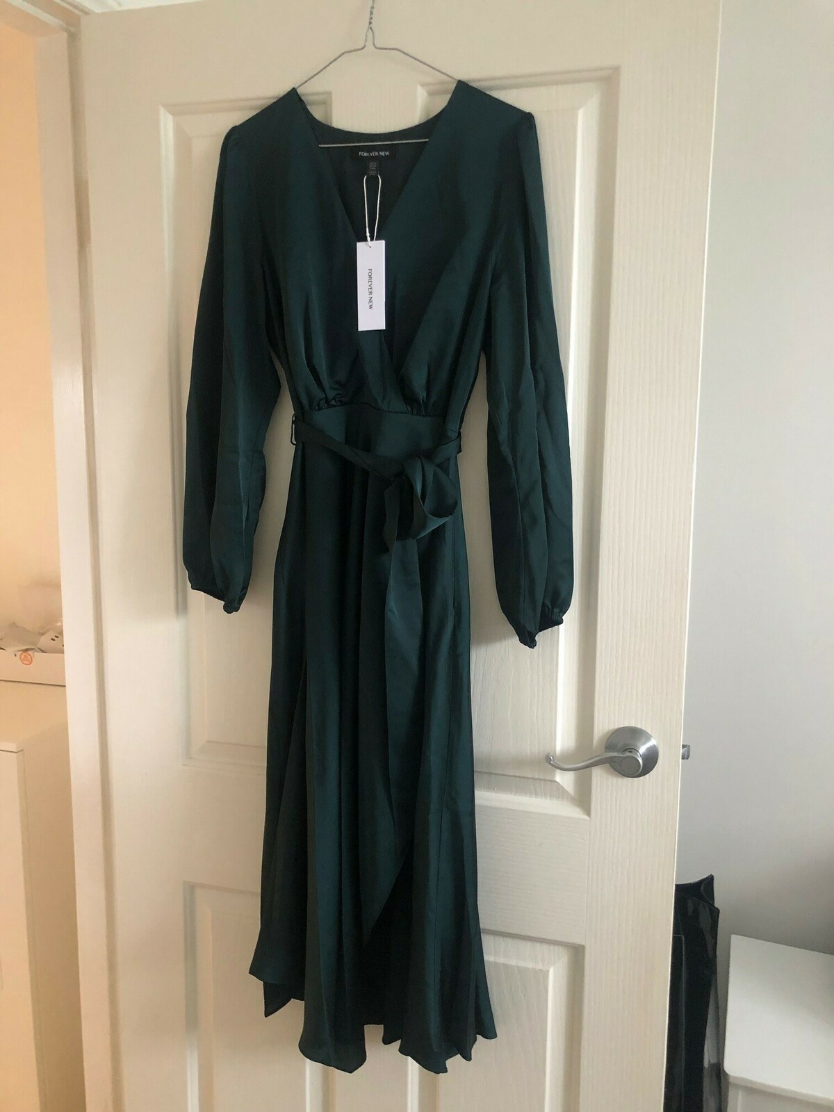 marilyn satin wrap midi dress Saloni Marilyn Silk Wrap Dress