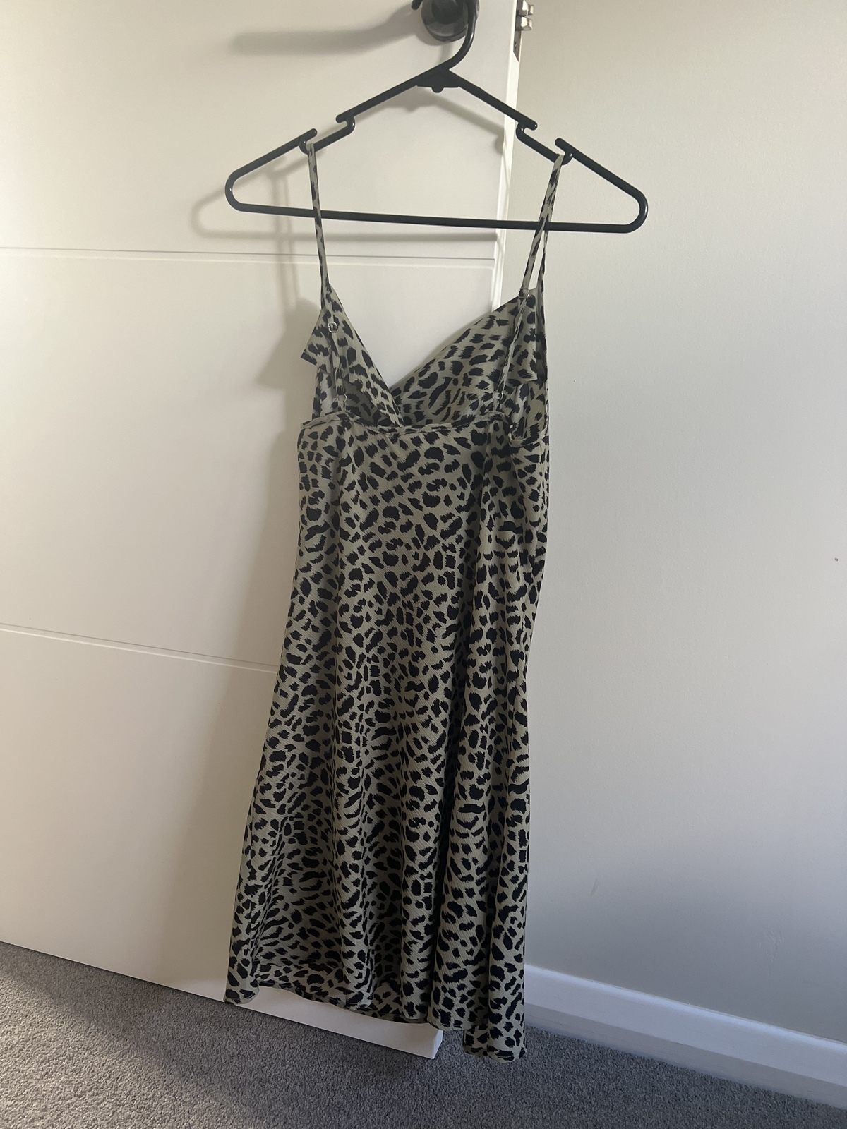 Cowl Neck Leopard Print Mini Dress Size 8