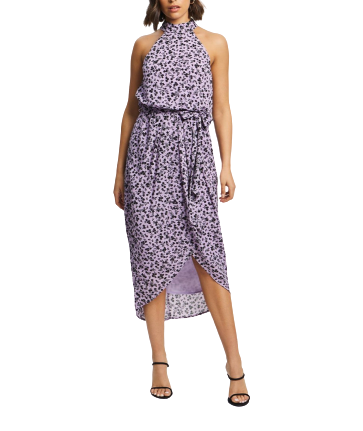 Lilac Carly high neck midi dress Size 8
