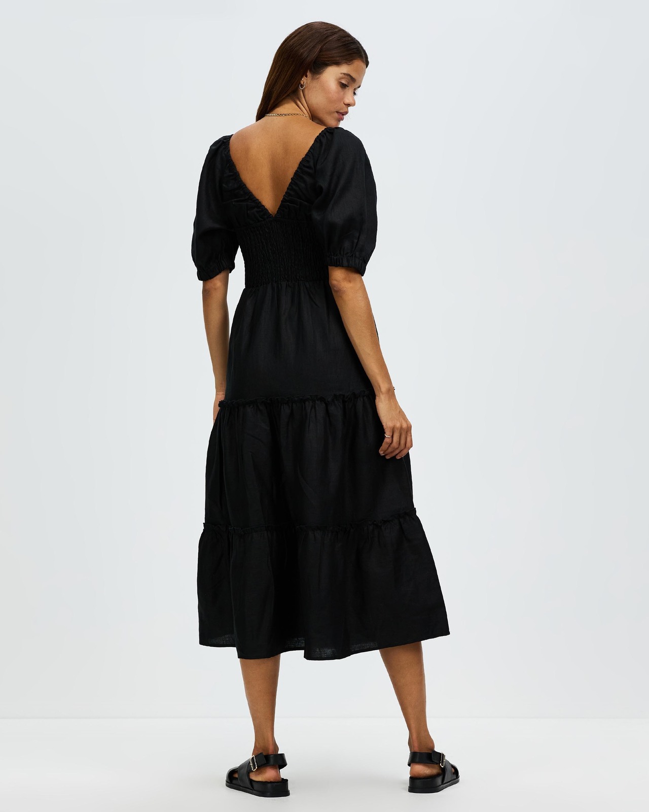 Gathering Detail Midi Dress