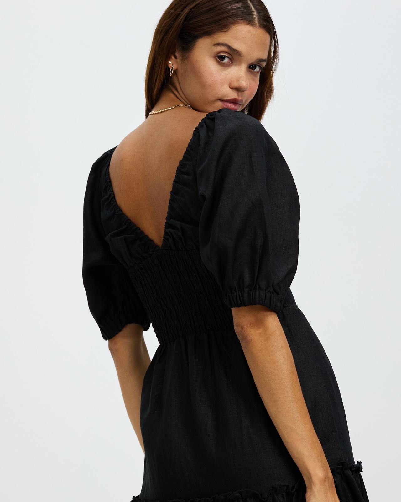 Gathering Detail Midi Dress