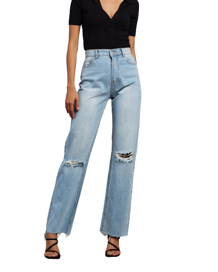 Harley Wide Leg Ripped Jeans Size 10