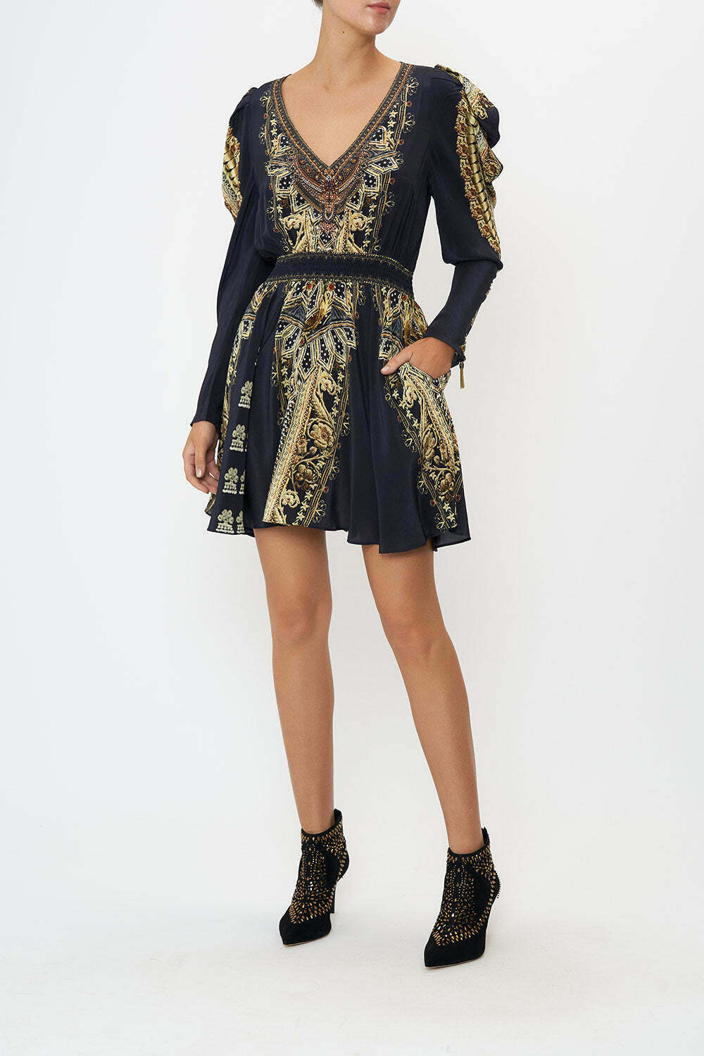 Camilla DRAPED SLEEVE SHIRRED DRESS ITS ALL OVER TORERO AirRobe