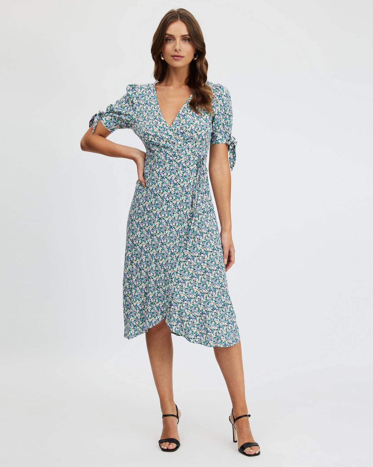 Shaylee Wrap Midi Dress Size 14 BNWT