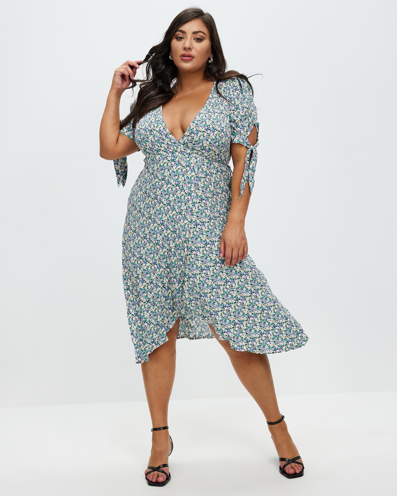 Shaylee Wrap Midi Dress Size 14 BNWT