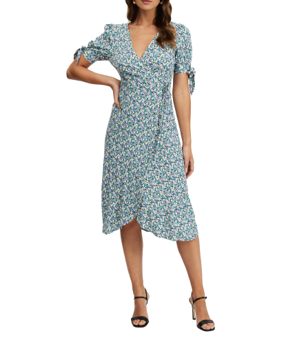 Shaylee Wrap Midi Dress Size 14 BNWT