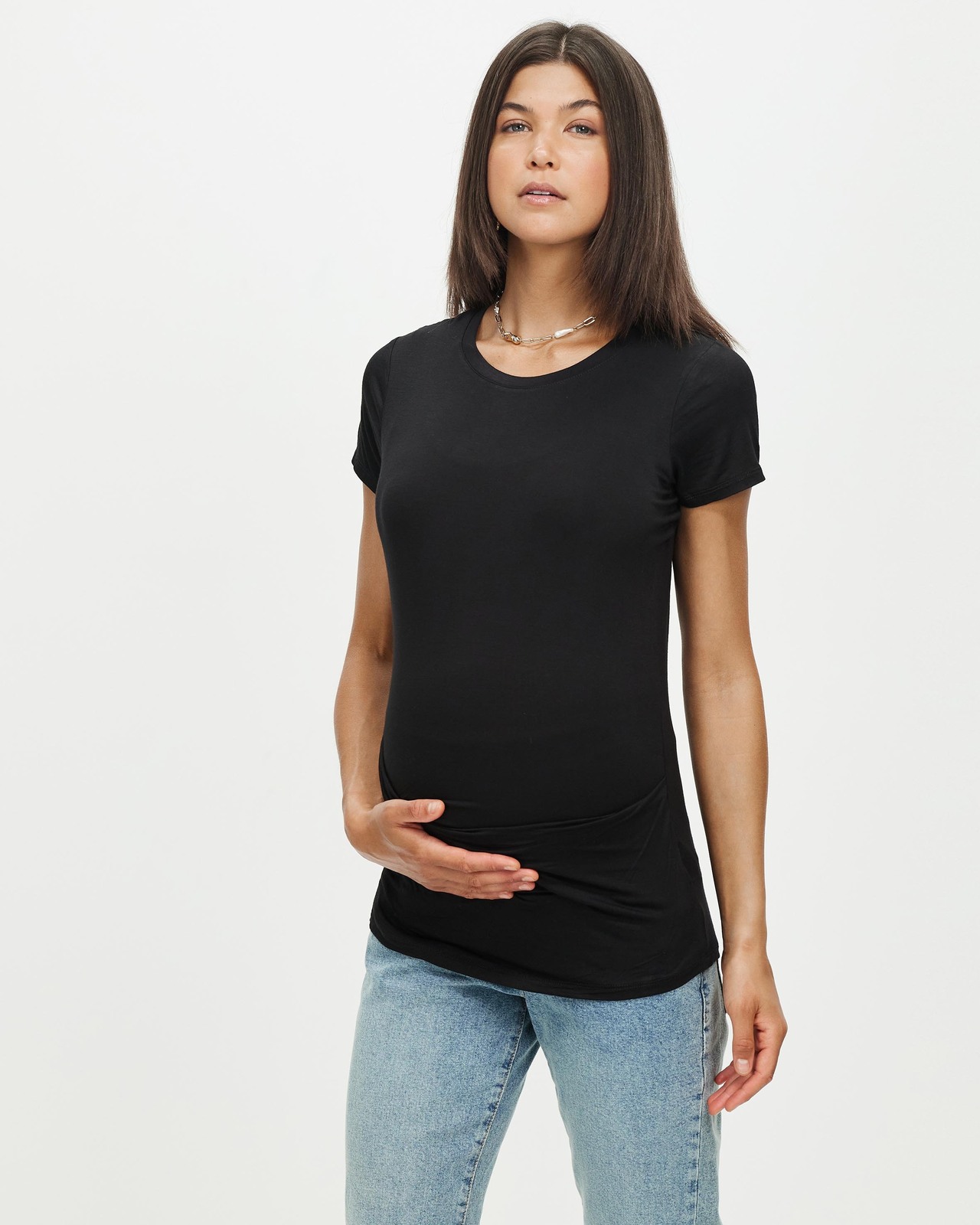 Maternity Wrap Front Short Sleeve Top 3-Pack