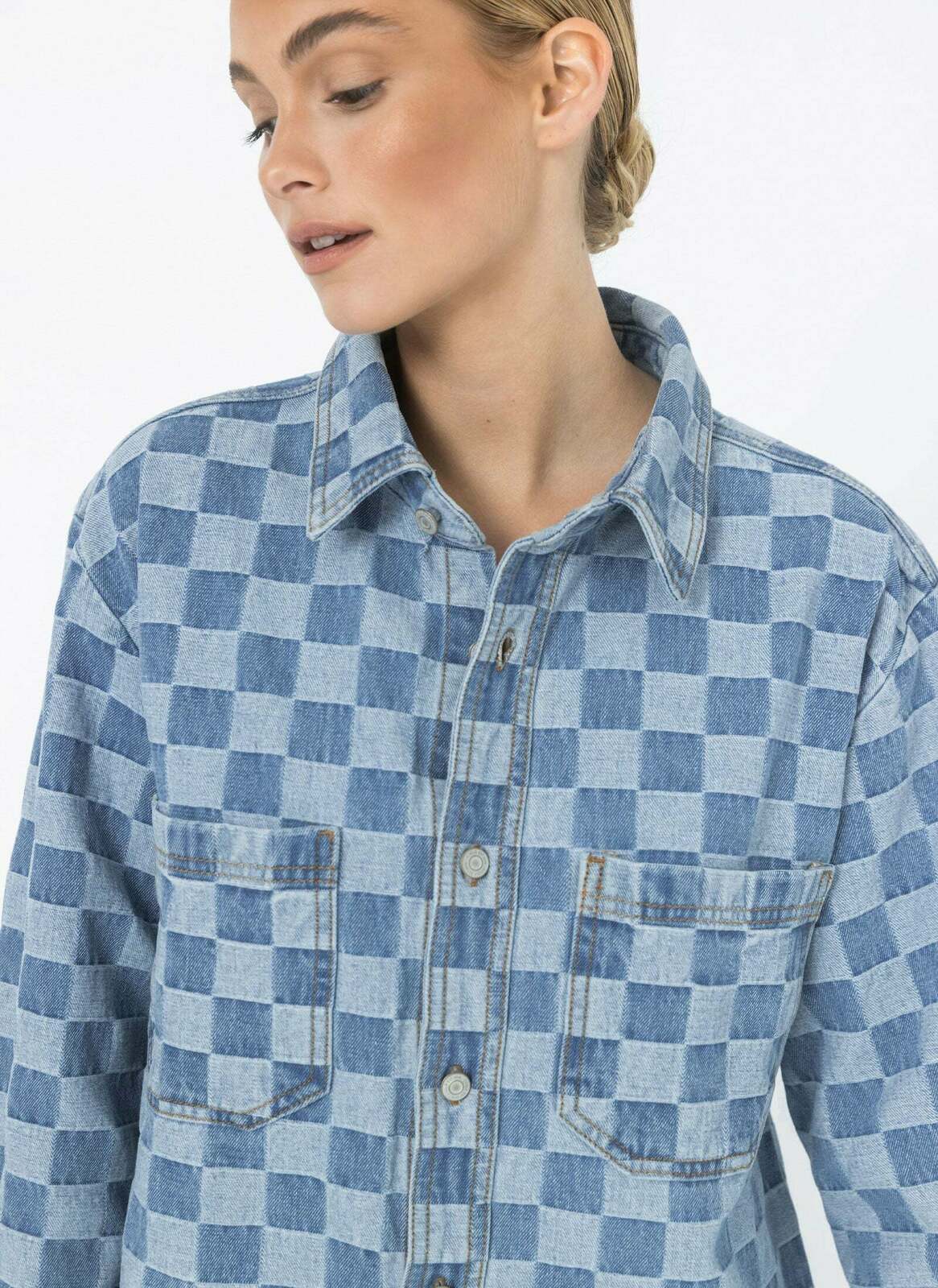Cools Club Mason Shirt Indigo Checker - AirRobe