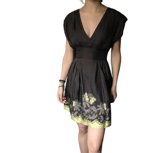 Ted Baker Brown Silk Polka Dot Dress Size 6 - AirRobe