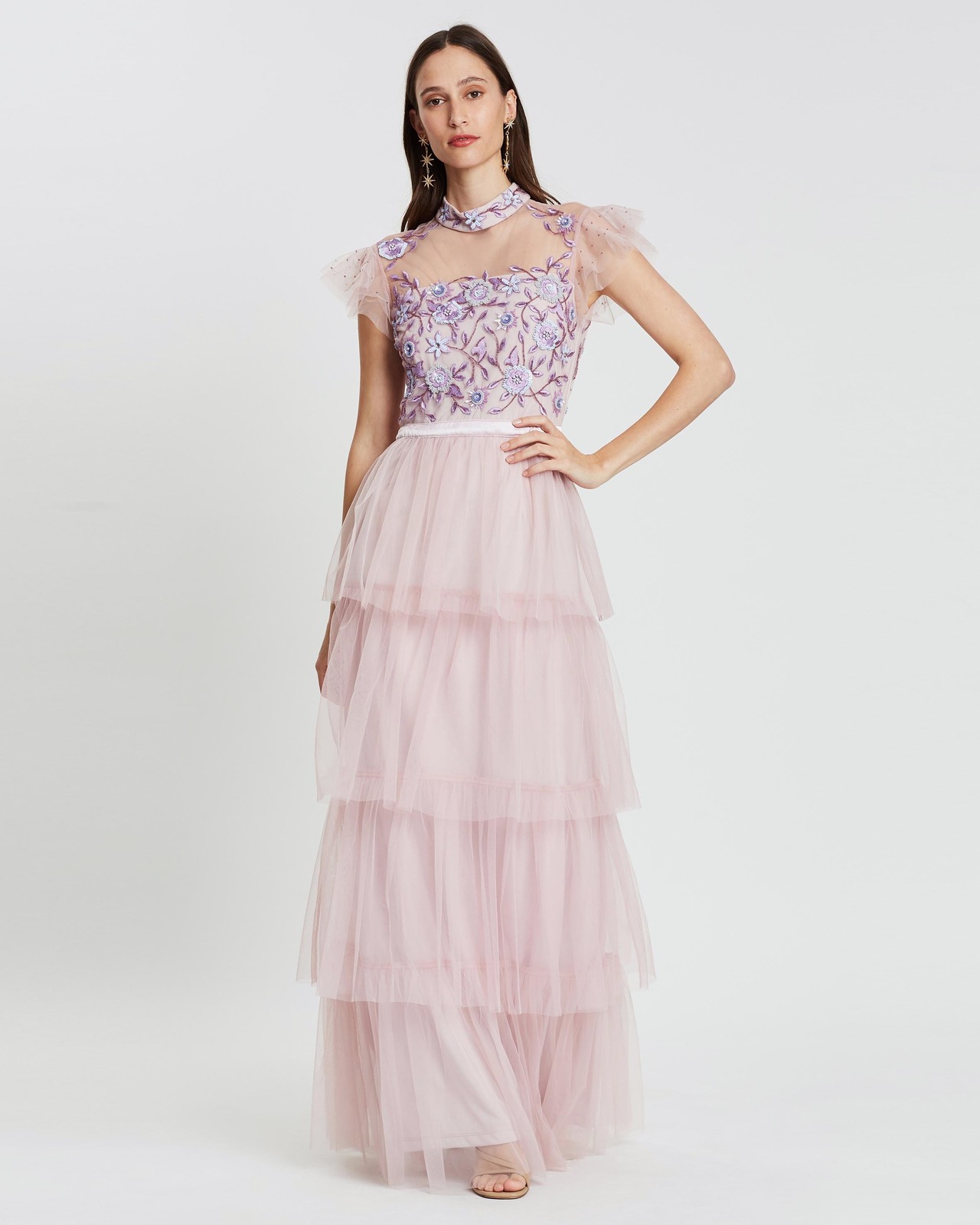 Raishma Embroidered Tiered Maxi Dress AirRobe