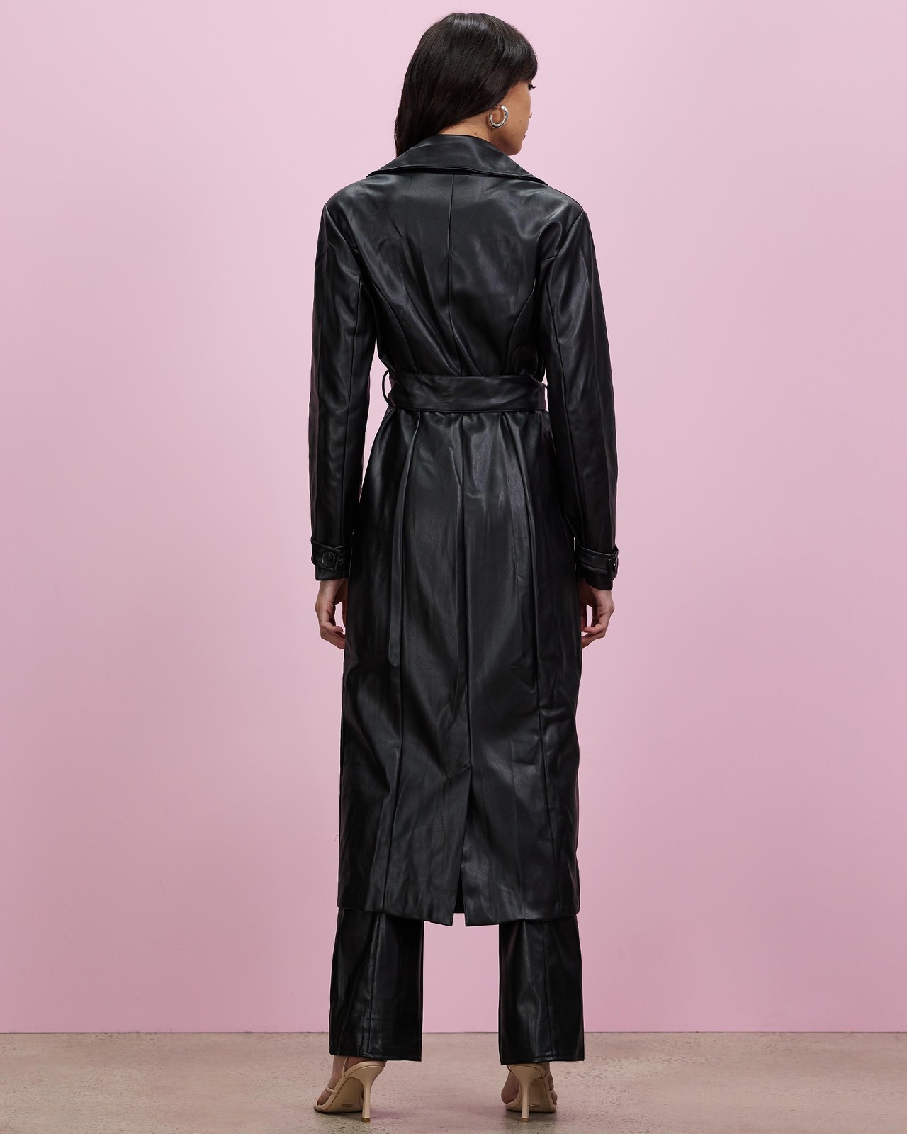 Missguided Faux Leather Trench Missguided Raincoat Missguided