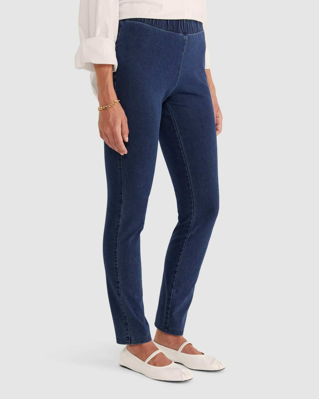 Felicity Denim Pull-On Pants