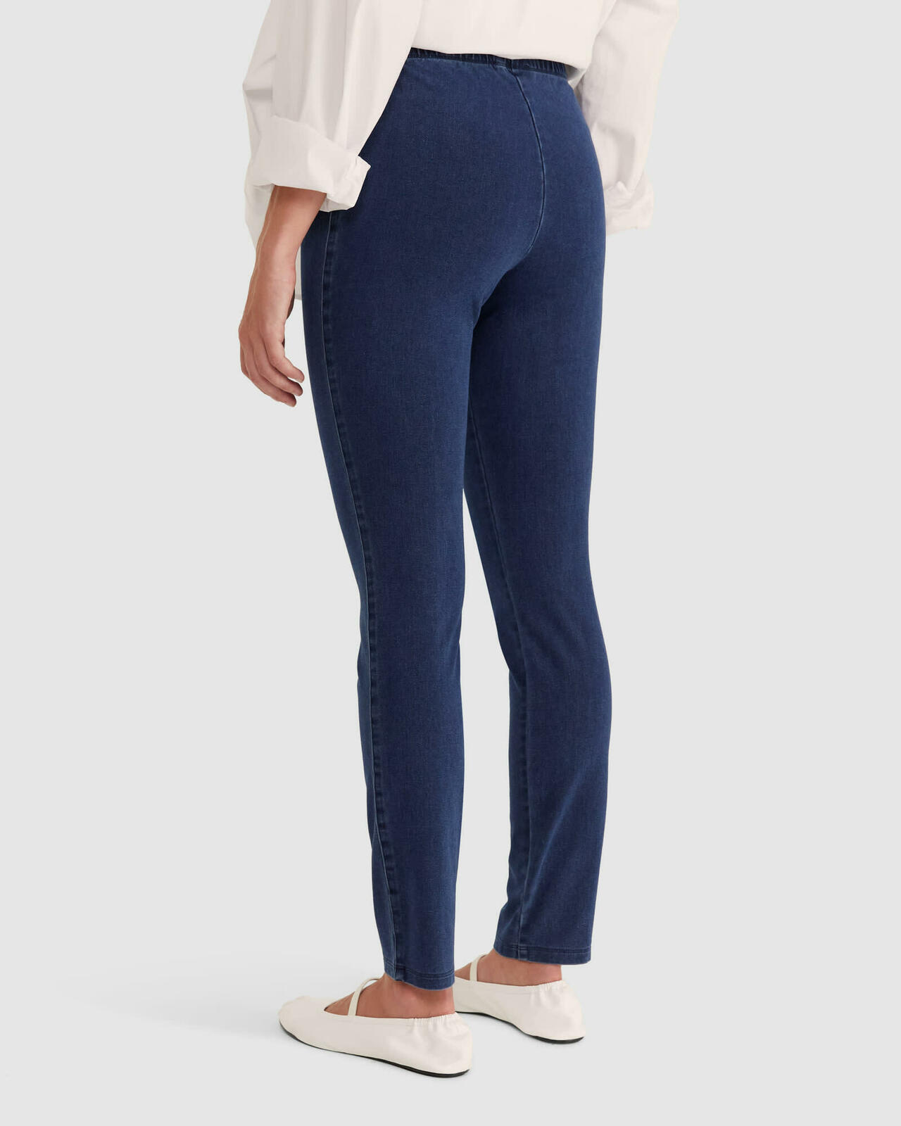 Felicity Denim Pull-On Pants