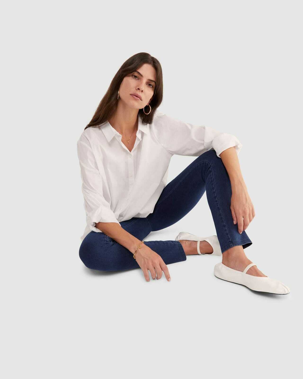 Felicity Denim Pull-On Pants