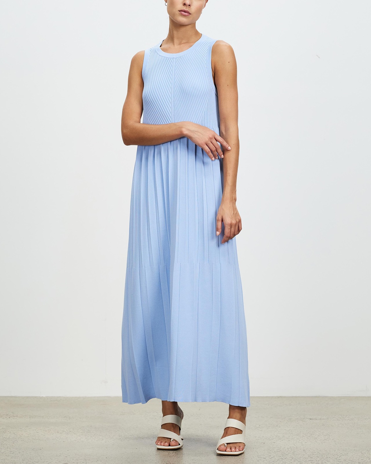 miyour's　airy pleats knit dress