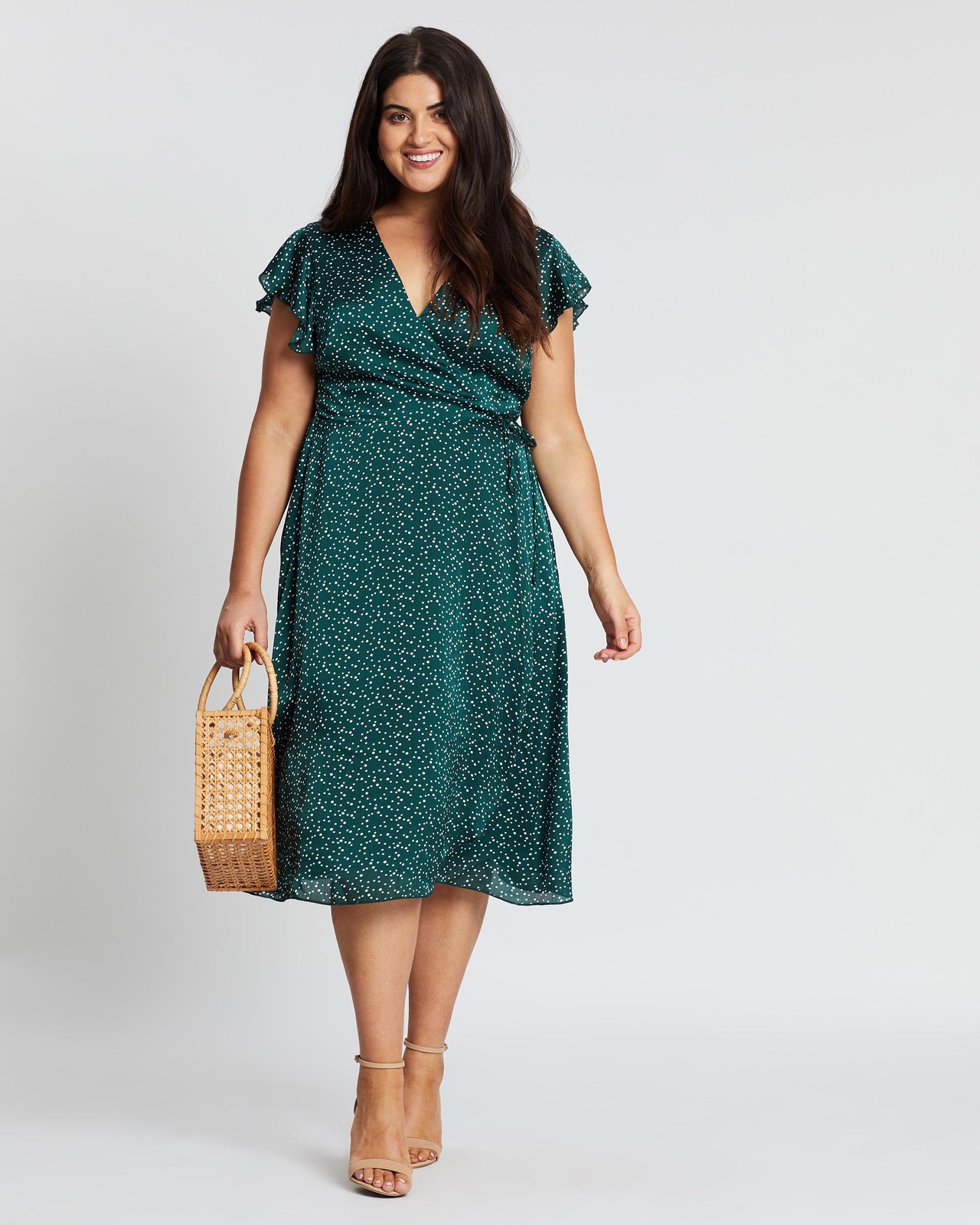 Atmos&Here Curvy Shali Wrap Front Dress Size 26 AirRobe