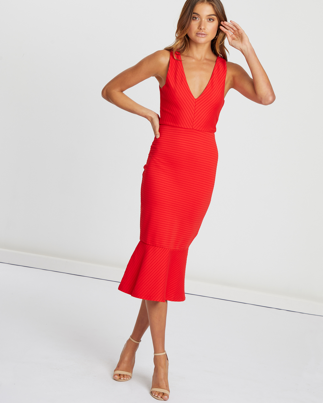 Lilah Bodycon Midi Dress Size 12 BNWT