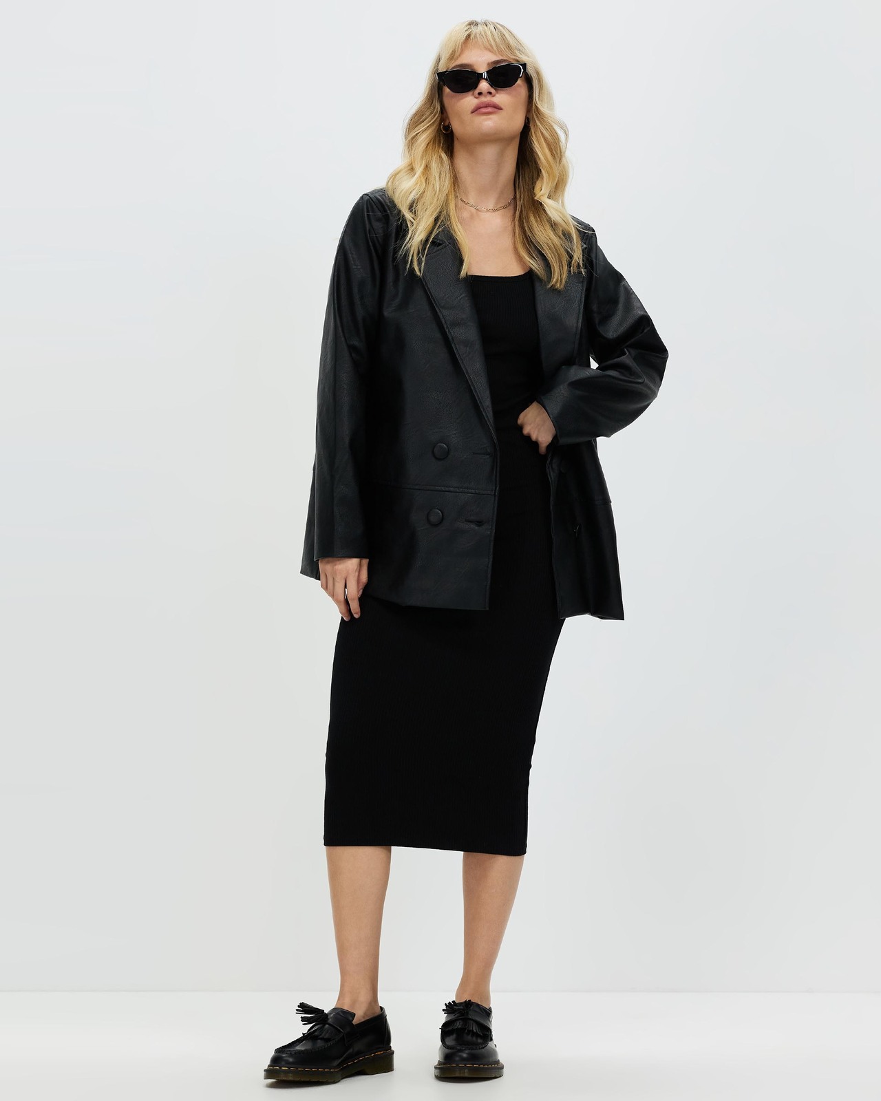 Vegan Leather Coat Jacket Size 8