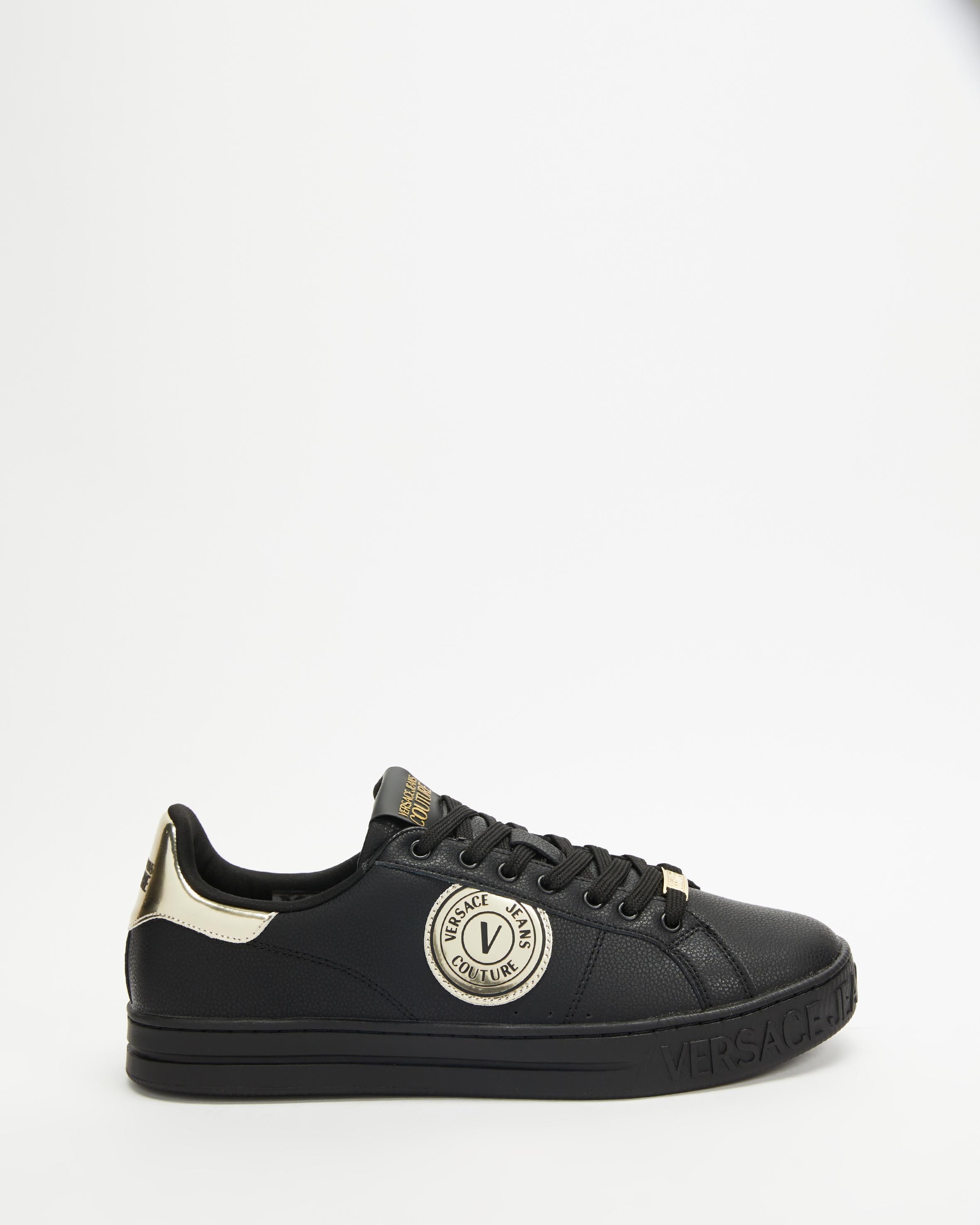 スニーカー [Versace] 25 SS Versace Black V Emblem Court 88 Sneakers V-Emblem Court 88 Sneakers Black,Gold | VERSACE US