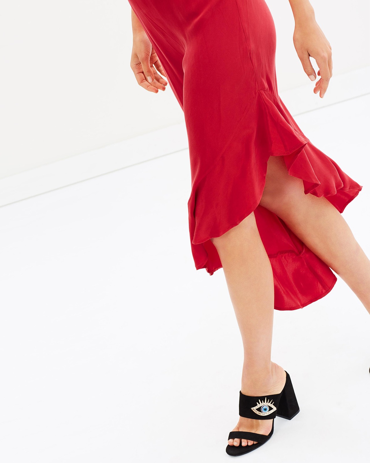 Silk Laundry Asymmetric Ruffle Slip Dress - AirRobe