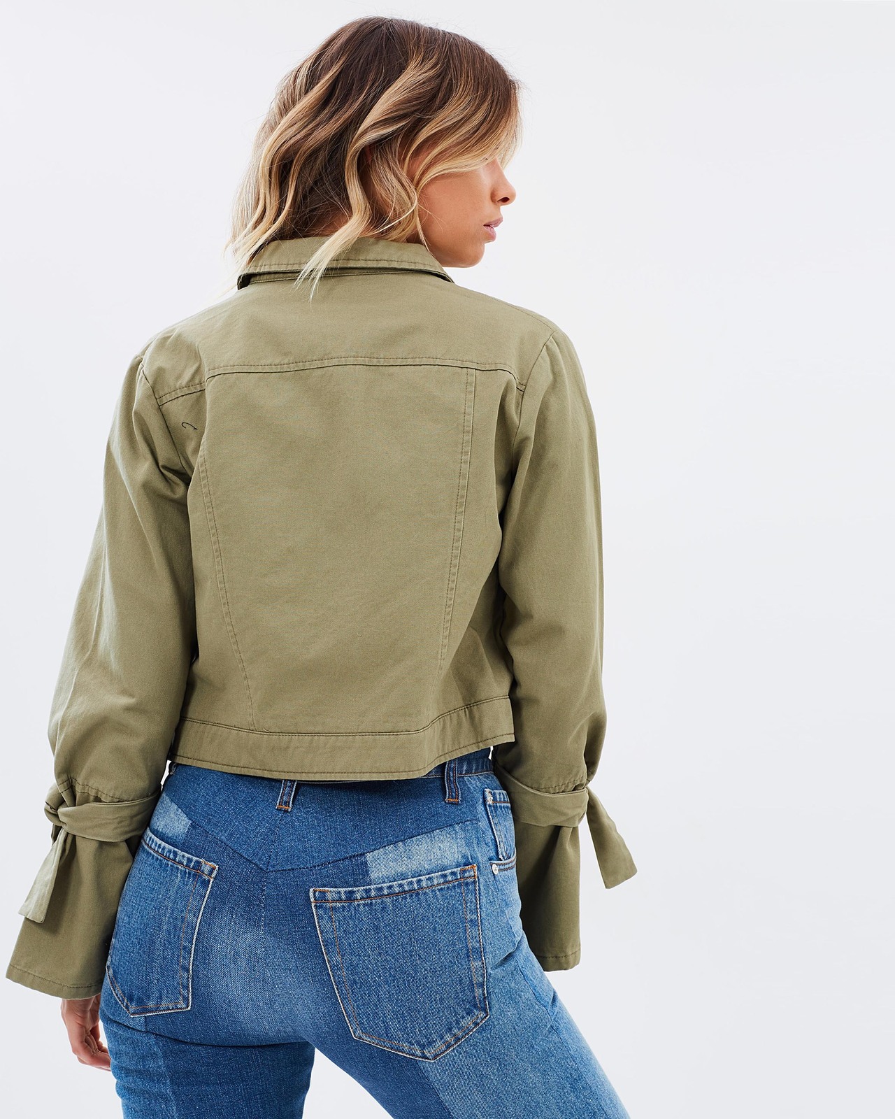 Becca Twill Utility Cropped Jacket Size 14