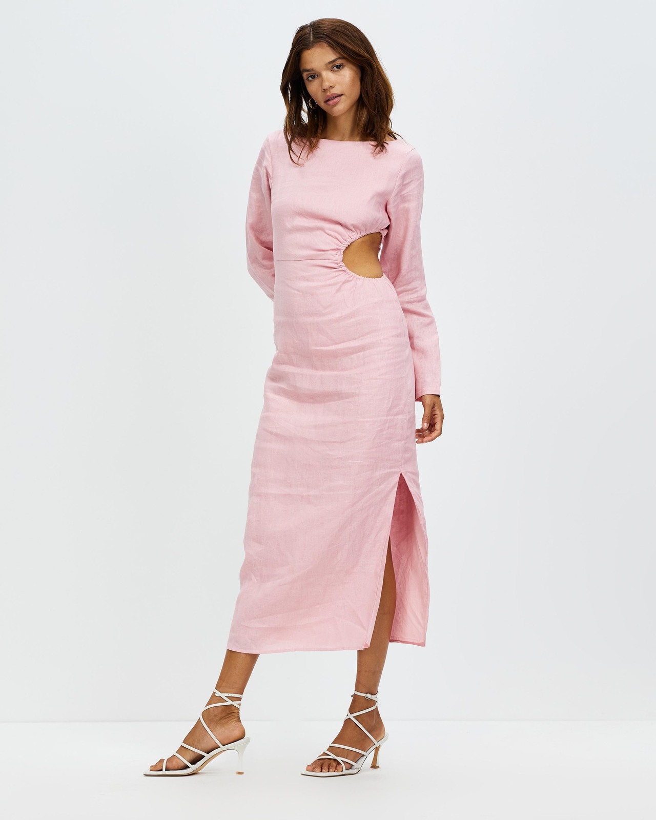 Waist Detail Linen Dress Size 8