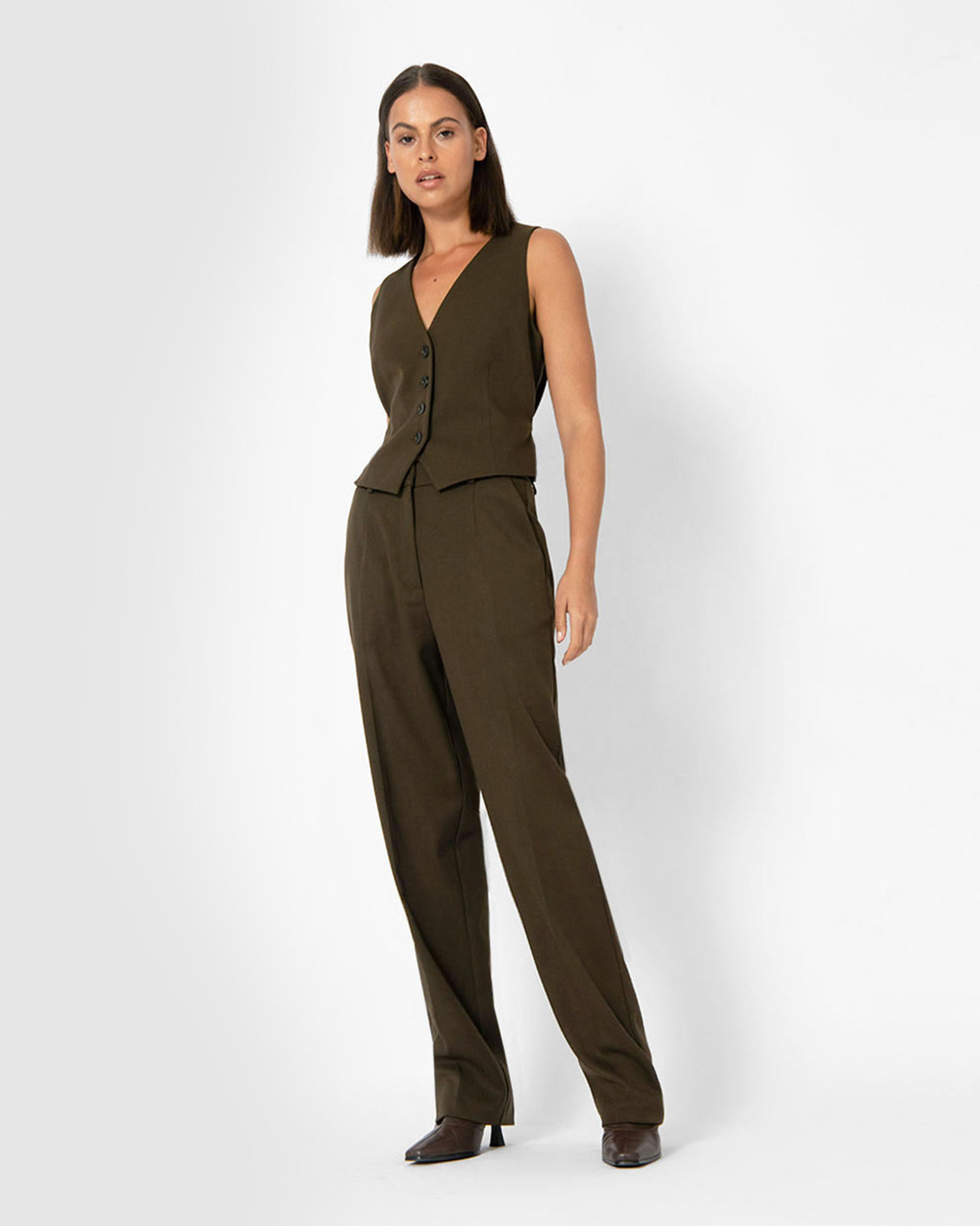 Sonya High-Waisted Tapered Fit Trousers