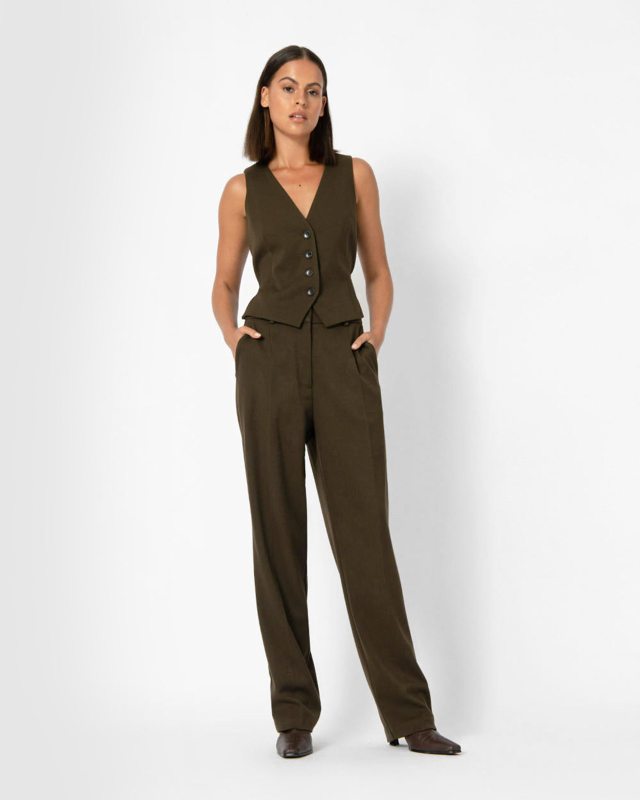 Sonya High-Waisted Tapered Fit Trousers