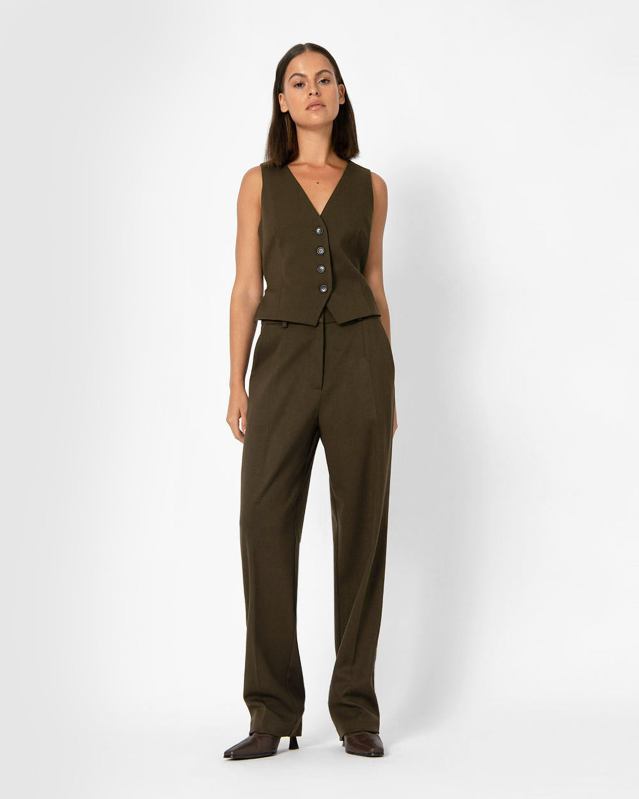 Sonya High-Waisted Tapered Fit Trousers