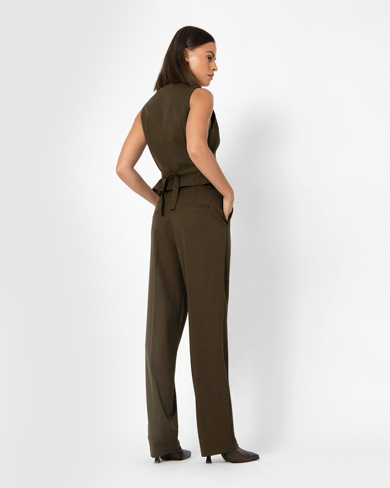 Sonya High-Waisted Tapered Fit Trousers
