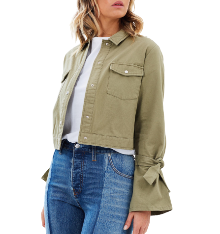 Becca Twill Utility Cropped Jacket Size 14