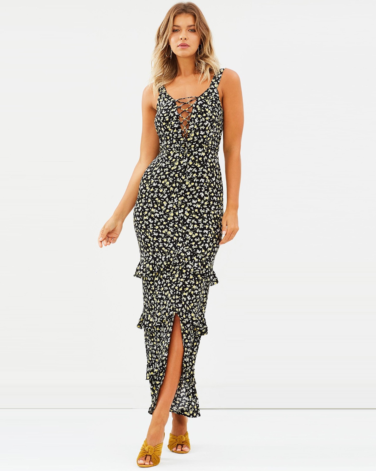 Corinna Tie Front Maxi Dress Size 8 BNWT