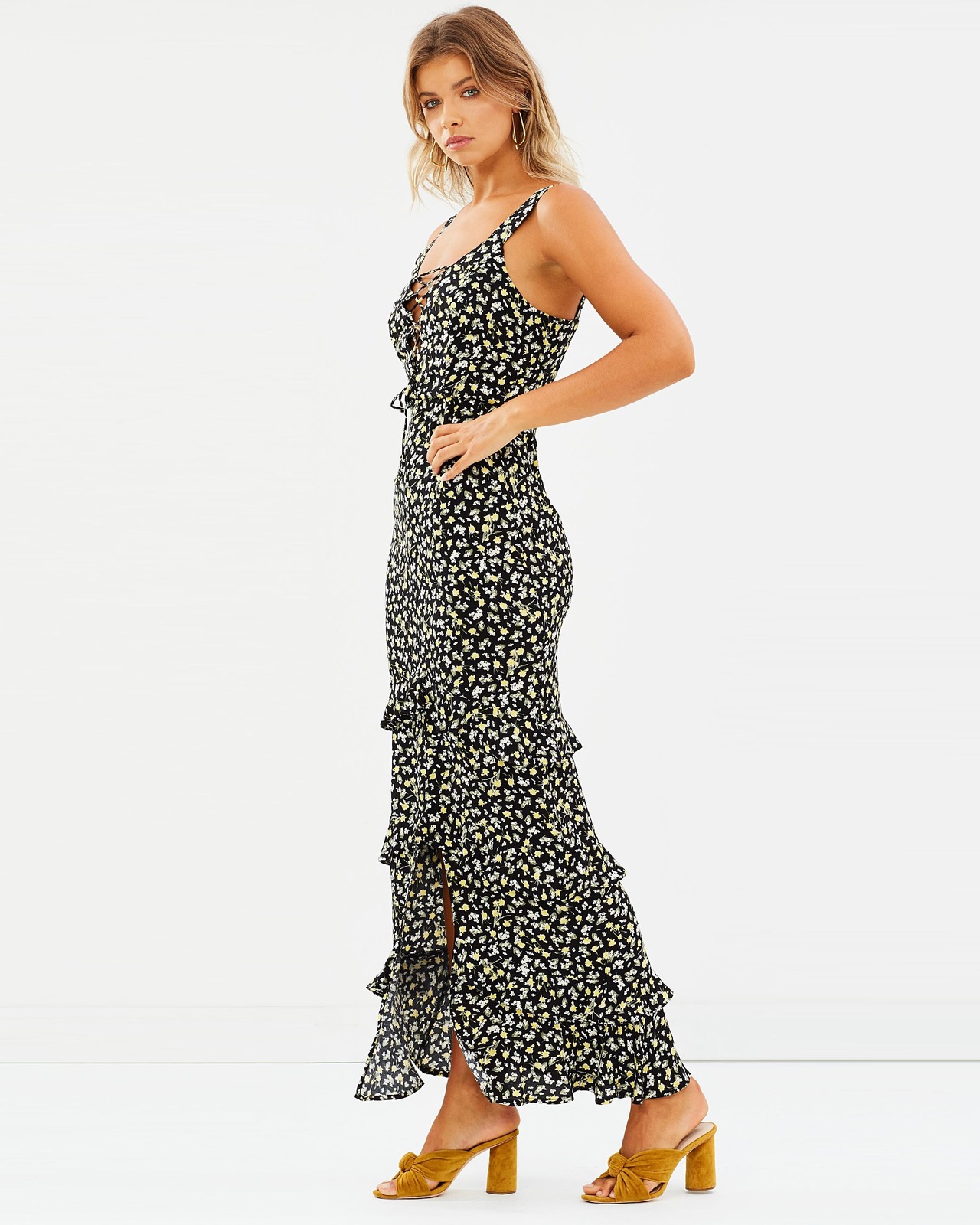 Corinna Tie Front Maxi Dress Size 8 BNWT
