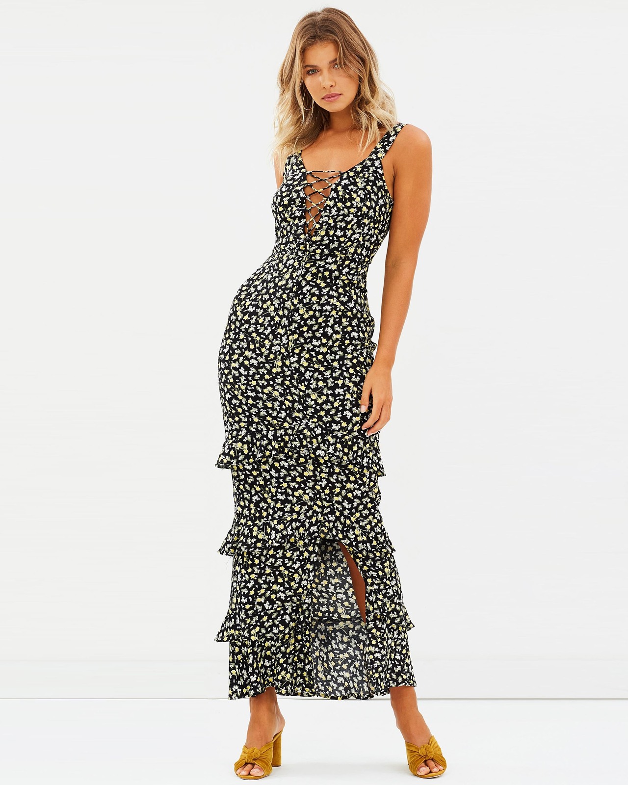 Corinna Tie Front Maxi Dress Size 8 BNWT