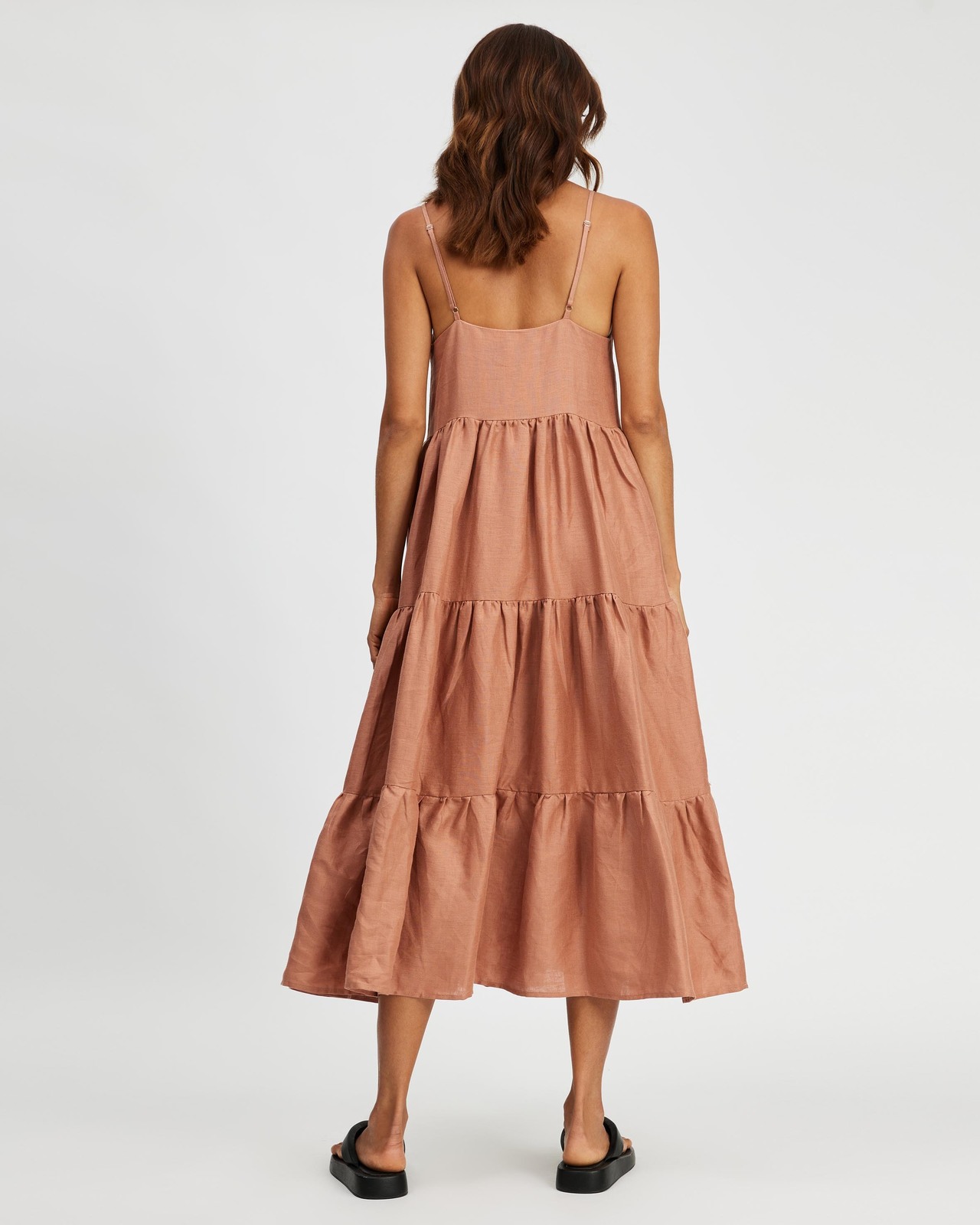 cara cara calypso sweetheart bustier floral linen midi dress Cara Cara Chelsea Floral Linen Tie Shoudler Midi Dress main image 1