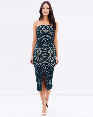 green emerald velvet dress VERNOT MIDI DRESS main image 0